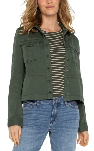 Peplum Hem Trucker Jacket Wool Jacket Cashmere Jacket Tweed Jacket