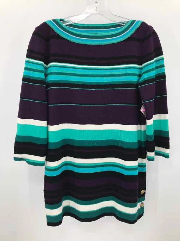 Pre-Owned St John Purple Size XS Sweater Hooded Caped Shawl Collar