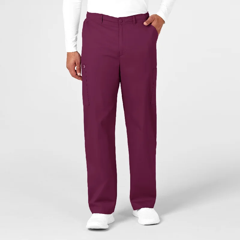 WonderWORK Men's Cargo Scrub Pant - Wine Wide-Legged Palazzos