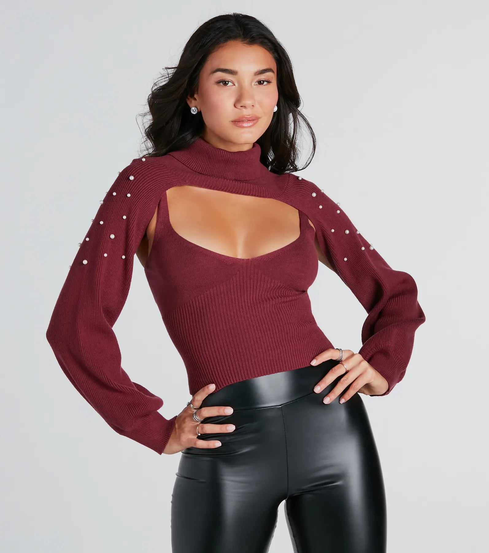 Cutest Style Pearl Embellished Sweater Topper Polka Dot Checkered Tartan