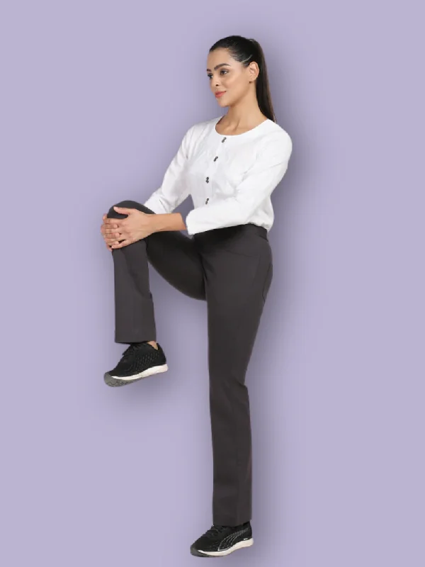 Boot Cut Mid Waist Stretch Pants Comfy High-Waist Jeans