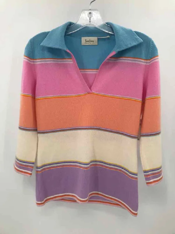 Pre-Owned Neiman Marcus Orange Size Small Cashmere Sweater Satin Blend Silk Blend Wool Blend Pre-Owned Neiman Marcus Orange Size Small Cashmere Sweater Satin Blend Silk Blend Wool Blend