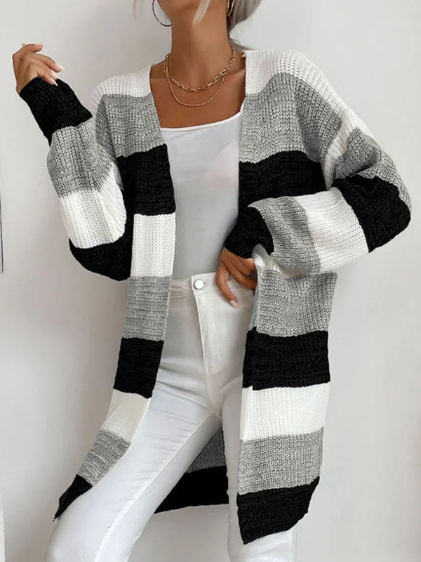 Women's Fashion New Arrival Long Buttonless Colorblock Sweater Jacket Print Jacket Jacquard Jacket Embroidered Jacket Women's Fashion New Arrival Long Buttonless Colorblock Sweater Jacket Print Jacket Jacquard Jacket Embroidered Jacket