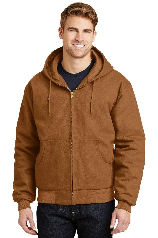 CornerStone - Duck Cloth Hooded Work Jacket.  J763H Elasticated Jacket Padded Jacket Insulated Jacket