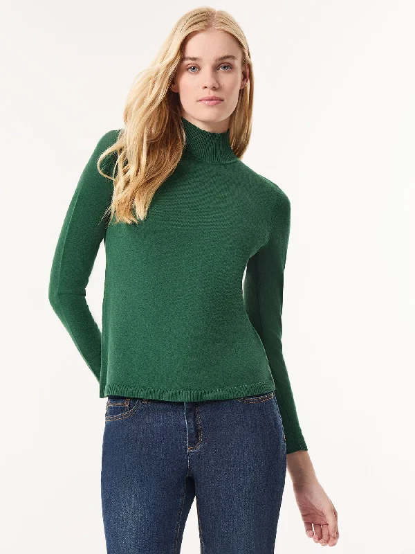 Long Sleeve Mock Neck Sweater Knit Fabric Woven Fabric Fleece Fabric