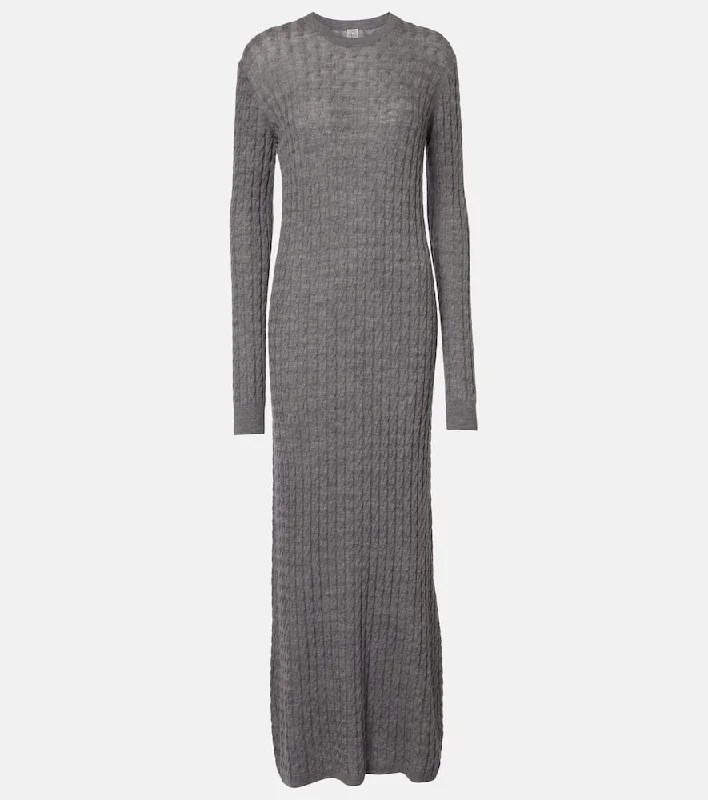 Toteme Cable-knit wool sweater dress Soft Cozy Warm