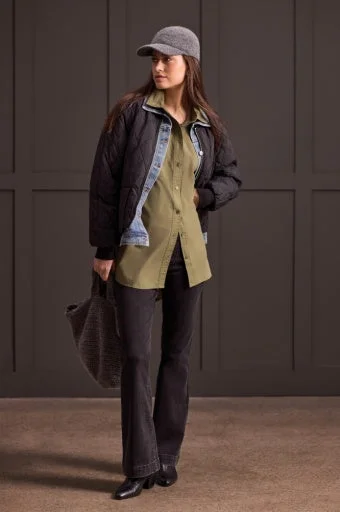 Fooler Bomber/ Quilted Jacket Welt Pockets Slit Pockets Flap Pockets