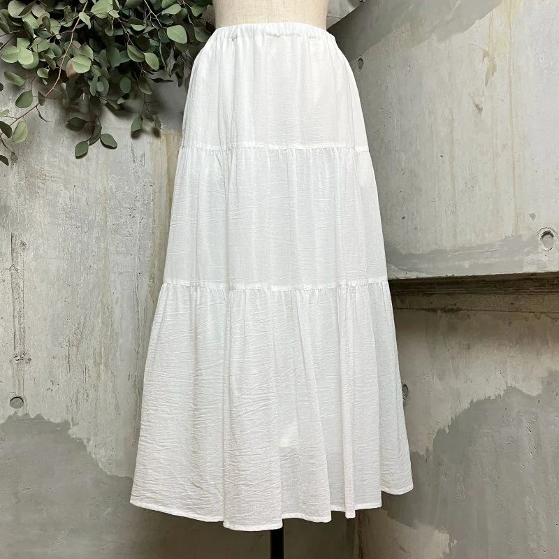 Toukyouki-Processed Tiered Skirt (made to order) silk skirt lustrous