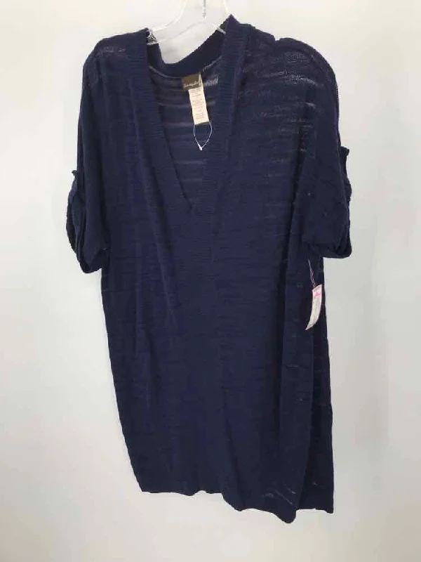Pre-Owned Tommy Bahama Navy Size XL Tunic Sweater Mesh Sweater Canvas Denim