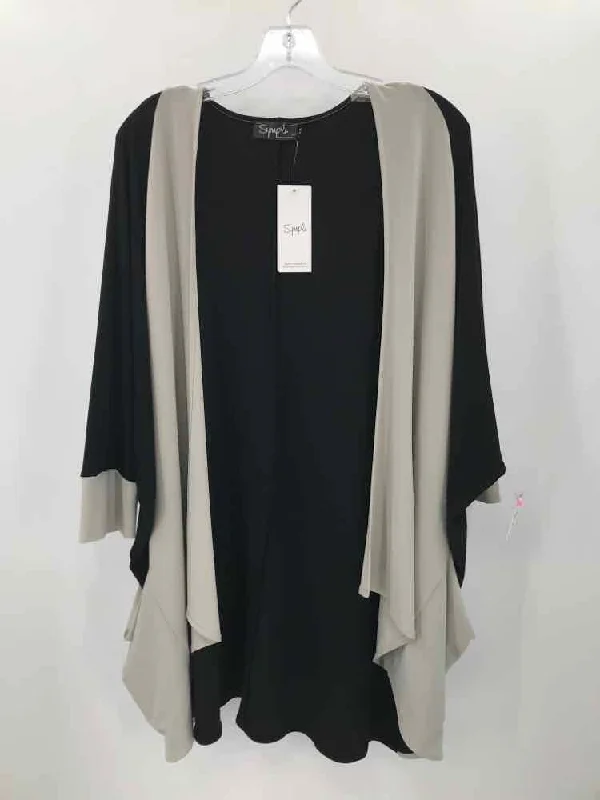 Pre-Owned Sympli Black Size 12 Sweater Turtle Neck Boat Neck Asymmetrical Neck
