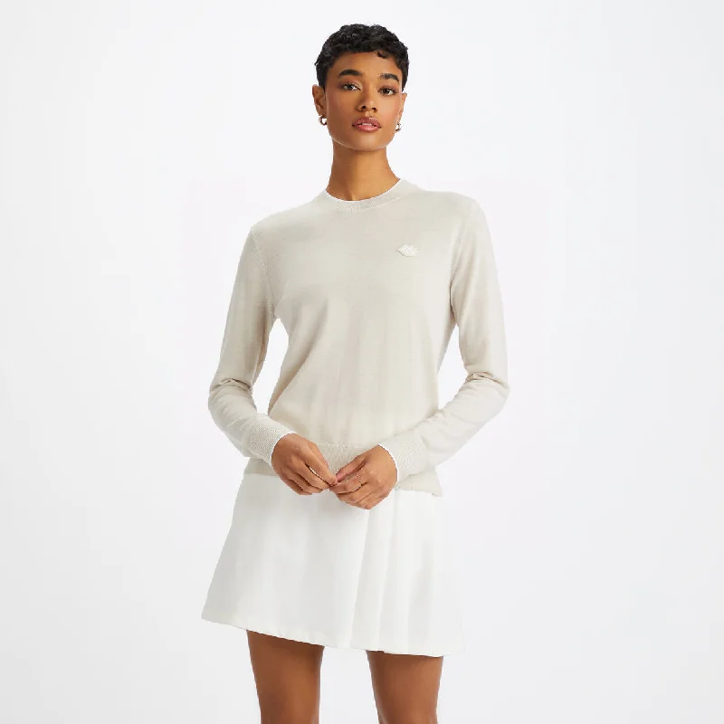 G/FORE 23SS WOMEN MOTHER GOLFER MERINO WOOL CREWNECK SWEATER Open Front Closed Front Wrap Front
