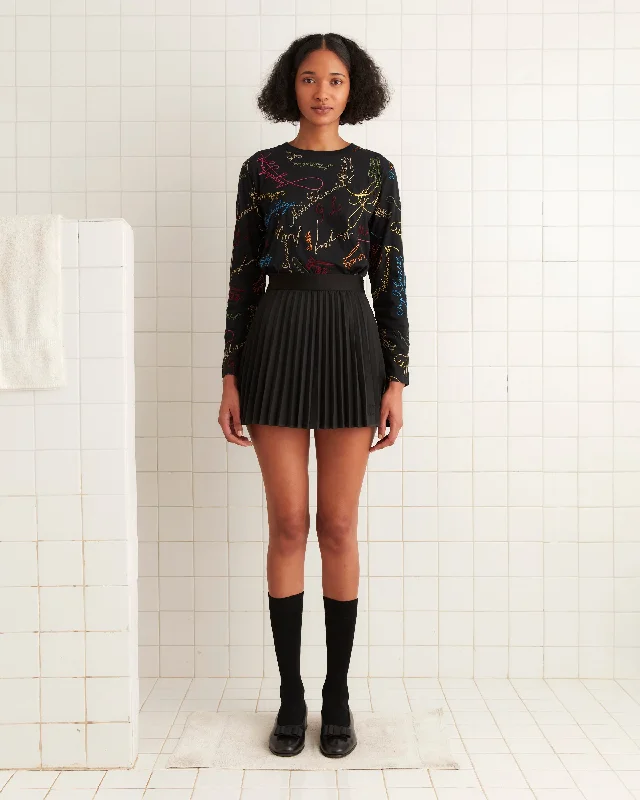 Court Skirt - Black velvet skirt luxury