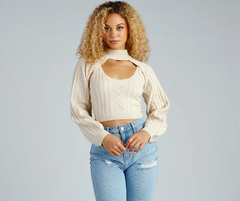 Autumn Harvest Mock Neck Sweater Top Modern Contemporary Chic
