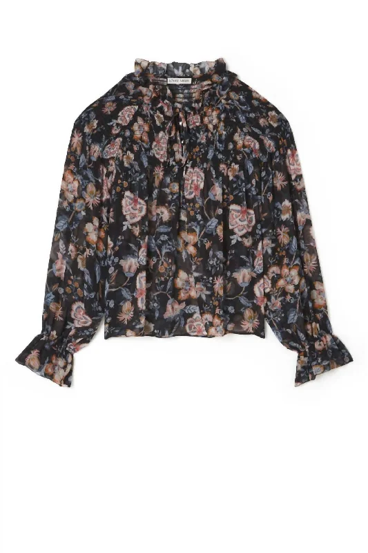 Naomie Blouse In Charcoal Tpical Loon Chic Sleeveless Blouse