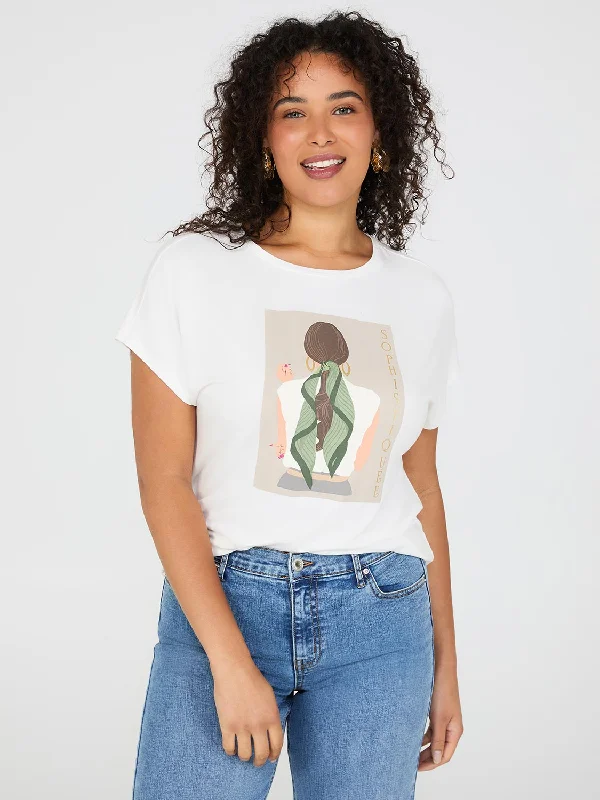 Foil "Sophistiquee" Graphic T-Shirt-- Polka Dot Checkered Tartan