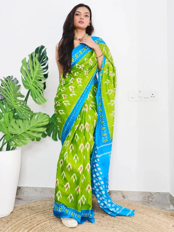 Saree Mall Women's Cotton Green Printed Designer Saree With Blouse Piece-MINAXI8008 Collared Satin Blouse Saree Mall Women's Cotton Green Printed Designer Saree With Blouse Piece-MINAXI8008 Collared Satin Blouse