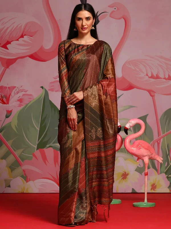 Saree Mall Women's Blend Multicolored Printed Designer Saree With Blouse Piece-KOZI104D Feminine Puff Blouse Saree Mall Women's Blend Multicolored Printed Designer Saree With Blouse Piece-KOZI104D Feminine Puff Blouse