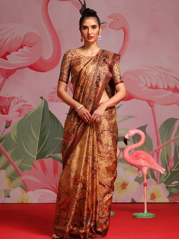 Saree Mall Women's Blend Camel Brown Printed Designer Saree With Blouse Piece-KOZI107B Polished Work Blouse Saree Mall Women's Blend Camel Brown Printed Designer Saree With Blouse Piece-KOZI107B Polished Work Blouse
