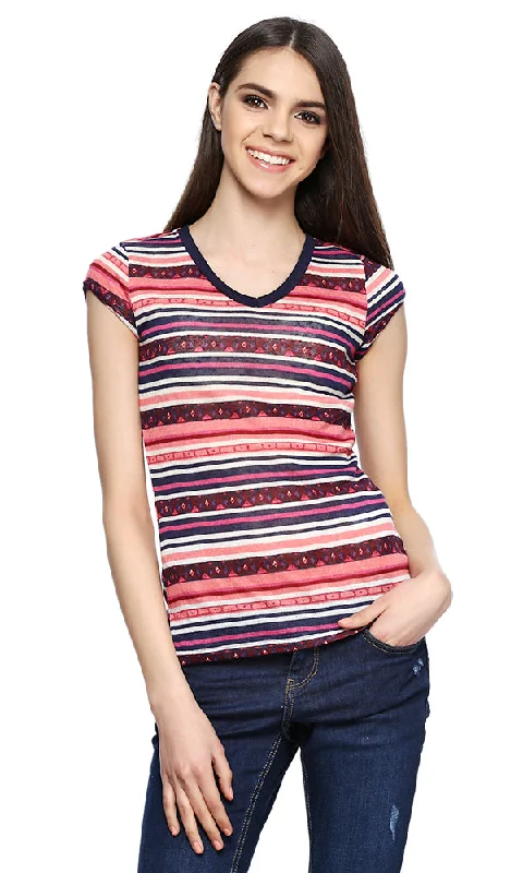 38747 Tribal T-Shirt - Navy-- Wool Fabric Cashmere Fabric Tweed Fabric