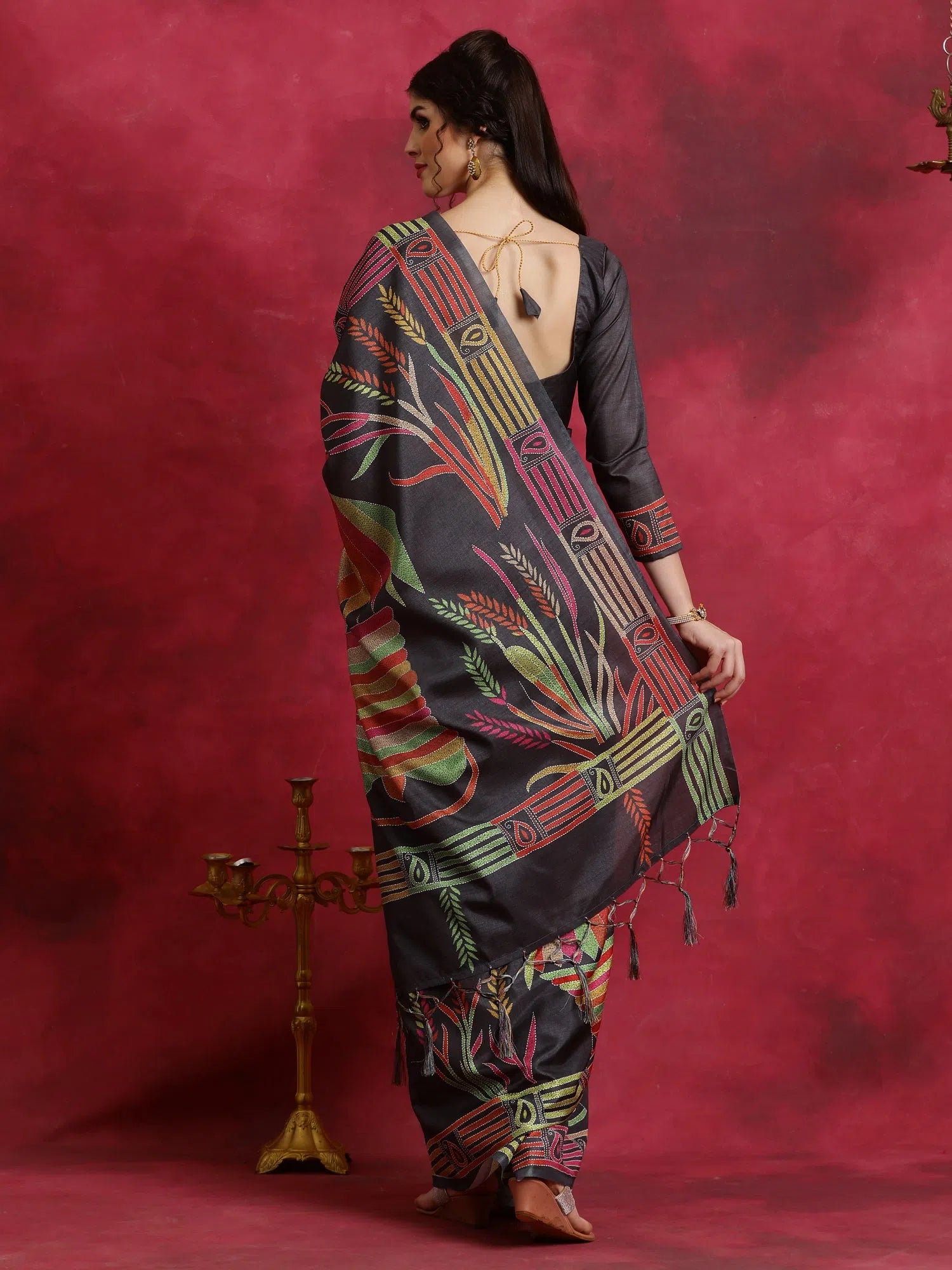 Saree Mall Women's Manipuri Black Printed Designer Saree With Blouse Piece-KNTHAC1002 Office-Ready Blouse Saree Mall Women's Manipuri Black Printed Designer Saree With Blouse Piece-KNTHAC1002 Office-Ready Blouse