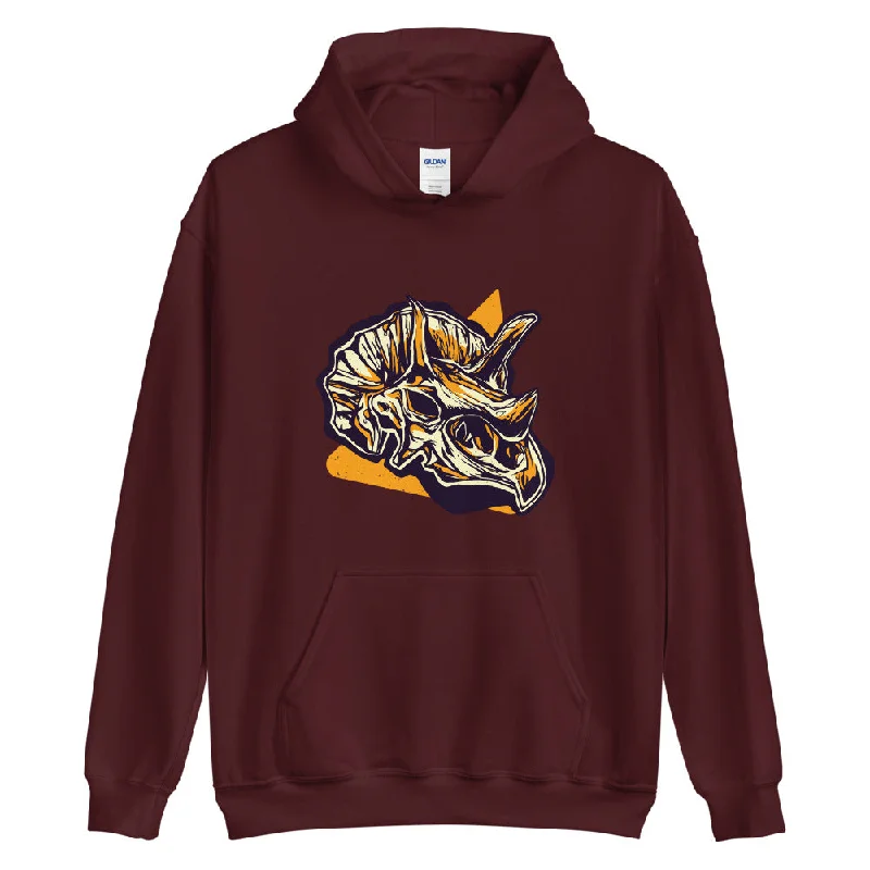 Triceratops Head - Adult Dinosaur Hoodie Hoodie with Bell Sleeves Flared Feminine
