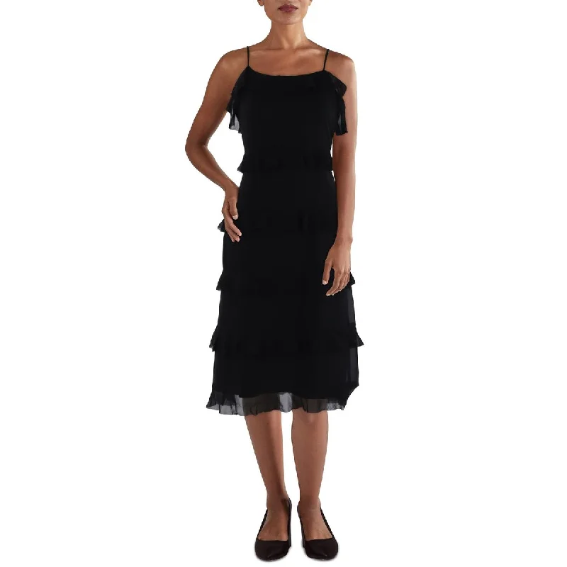 Lucy Paris Womens Ruffled Midi Cocktail And Party Dress Tunics Timeless classic