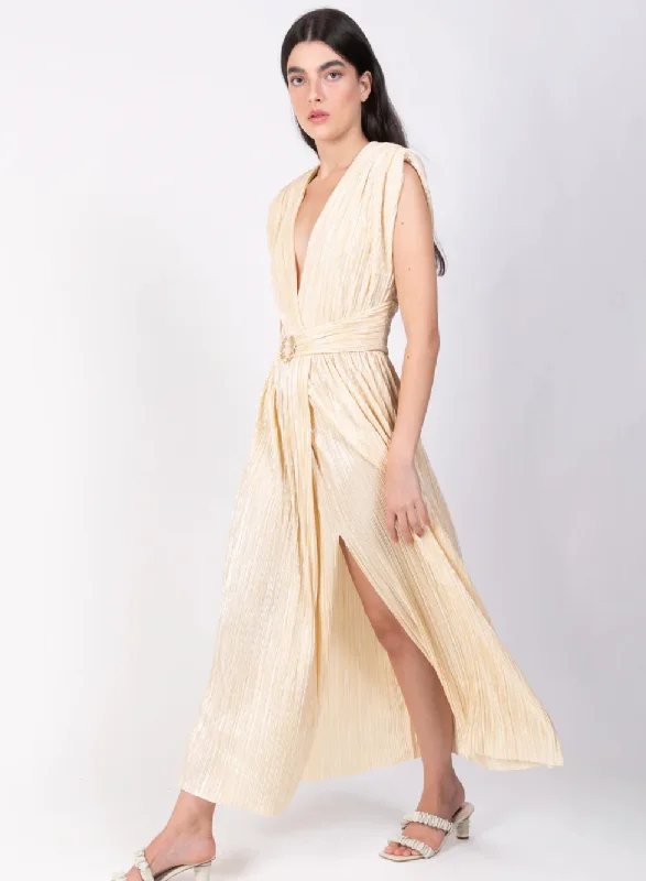 Lilliana Long Dress - Pale Yellow Tunics Gym athletic