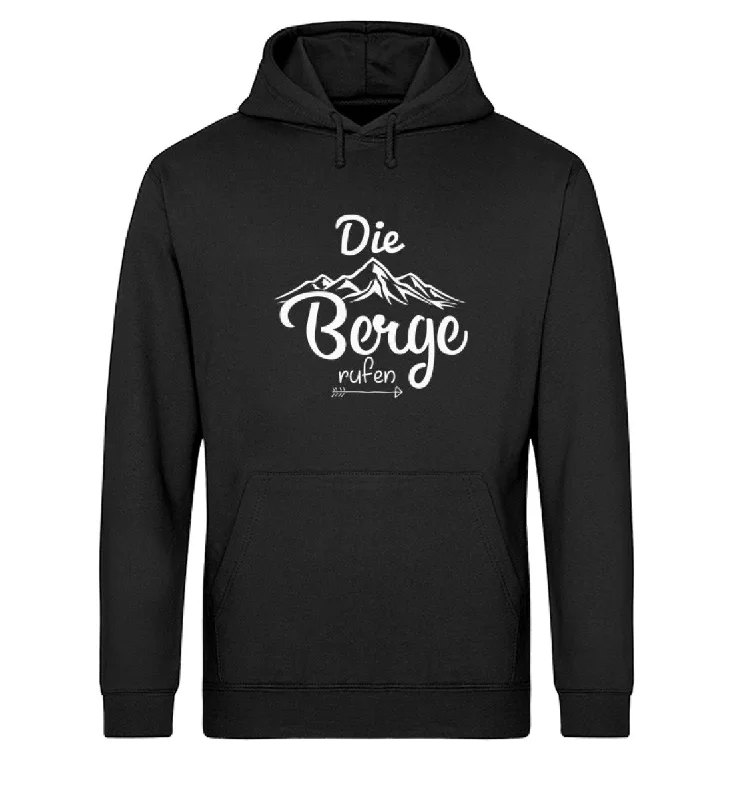 Berge rufen - Unisex Organic Hoodie Hoodie with Strings Custom Fit Adjustable