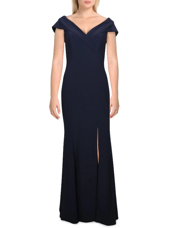 Womens Cap Sleeve Fluted Evening Dress Halter Neckline Beach