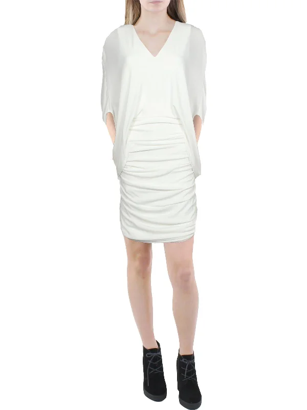 Womens Mini V-Neck Cocktail and Party Dress Tunics Versatile functional