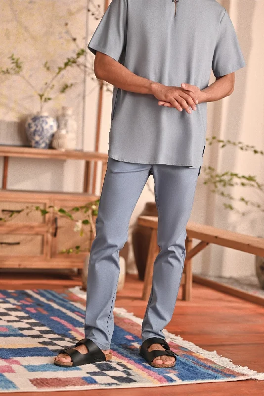 The Perfect Men Slim Fit Pants - Fog Blue Comfy Athletic Pants