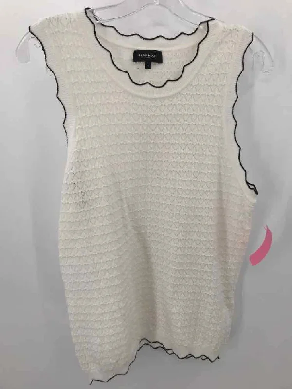 Pre-Owned Naf Naf White Size Large Sweater Transparent Opaque Sheer