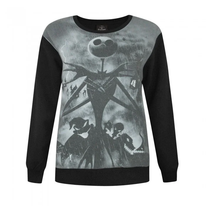 Nightmare Before Christmas Womens/Ladies Sublimation Sweater Fleece Sweater Nylon Polyester