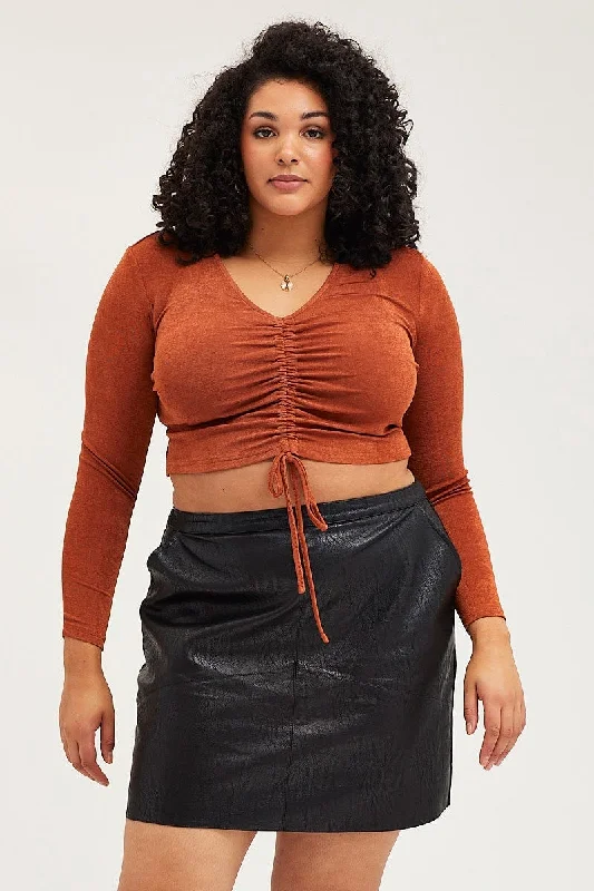 Black High Waist Faux Leather Mini Skirt leather skirt bold