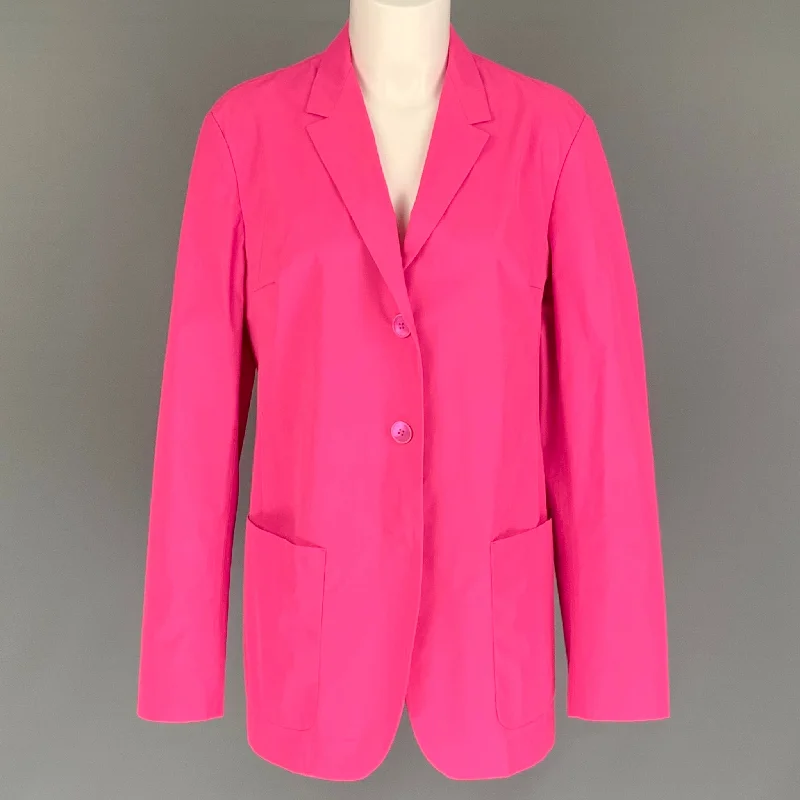 JIL SANDER Size M Pink Polyester Notch Lapel Jacket Jacket Blazer Coat